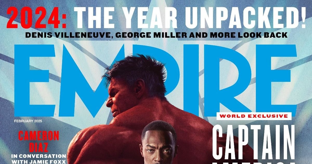 Copertina di Empire Magazine con Capitan Falcon e Red Hulk sulla schiena, che mo | Cinexcepción