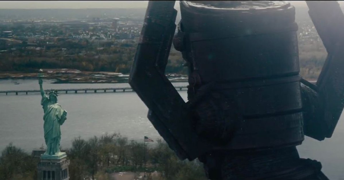 Primeira aparição de #Galactus no MCU, ameaçando Lady Liberty de que quer engoli | Cinexcepción