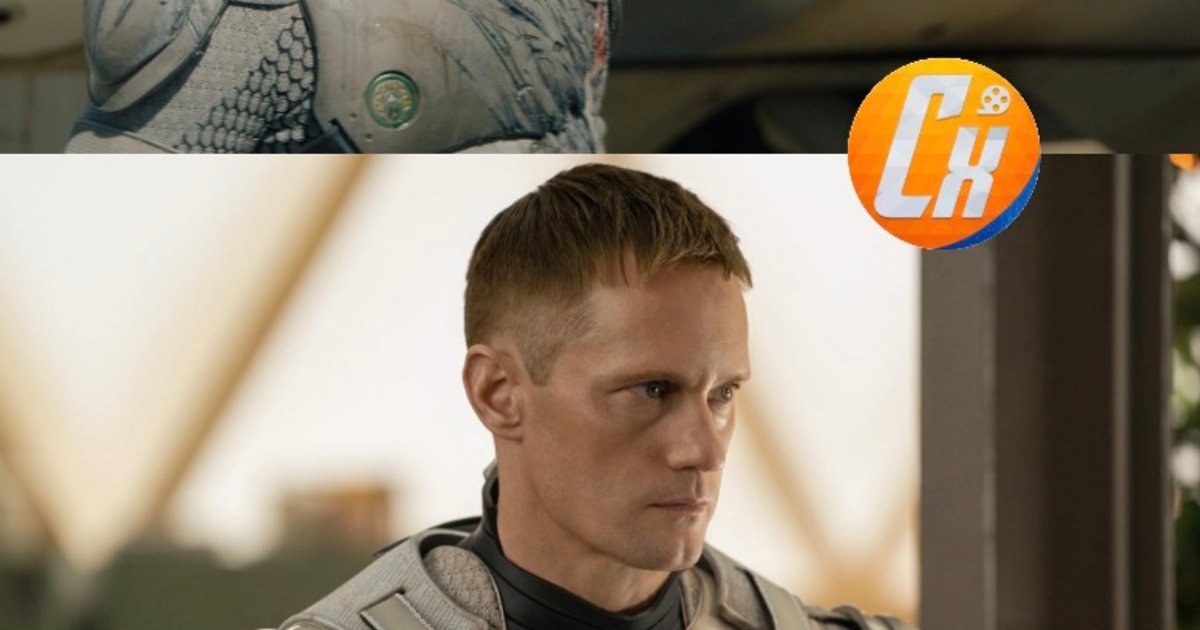 Primera imagen de Alexander Skarsgard en la serie de Apple TV, #Murderbot.  | Cinexcepción