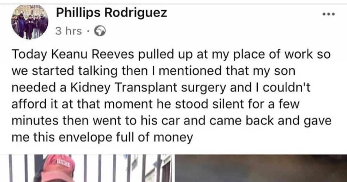 Im Internet kursiert die Geschichte, dass Keanu Reeves die Nierentransplantation | Cinexcepción