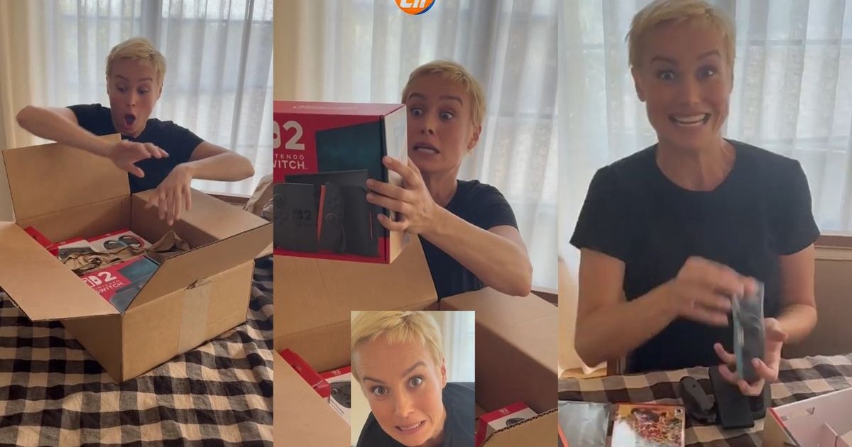 #BrieLarson beim Auspacken ihrer Nintendo Switch 2. | Cinexcepción