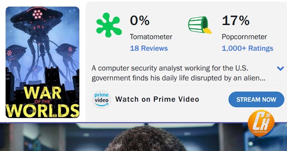 Ice Cube による「宇宙戦争」の新バージョンは、Rotten Tomatoes で 0% です 🤣 誇大宣伝に乗っていると言いましたね。数日前 | Cinexcepción