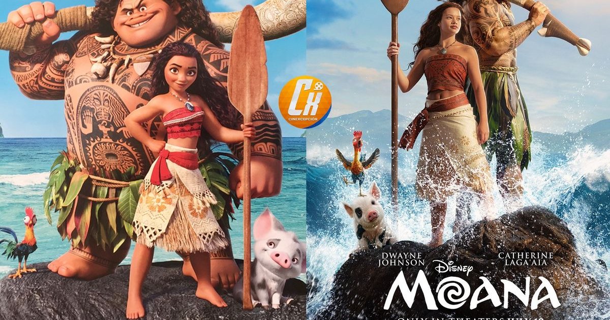 L'affiche #Moana Live-Action, recréant l'une des affiches du film d'animation or | Cinexcepción