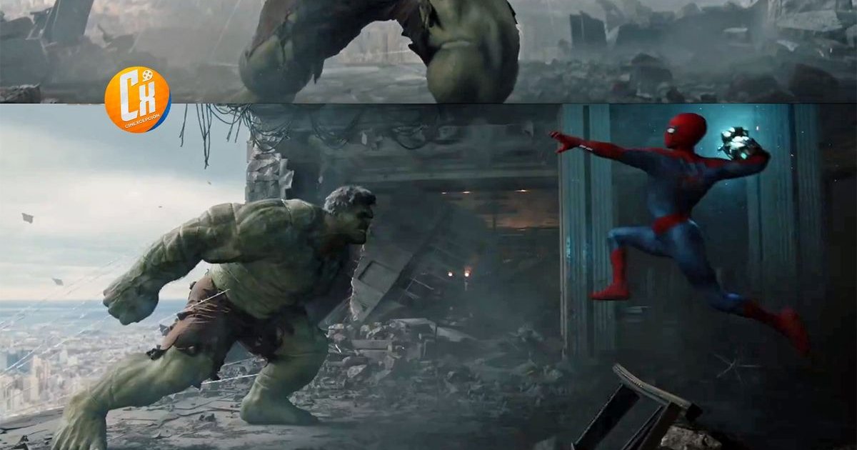 O Homem-Aranha prestes a quebrar a cara do Hulk. | Cinexcepción