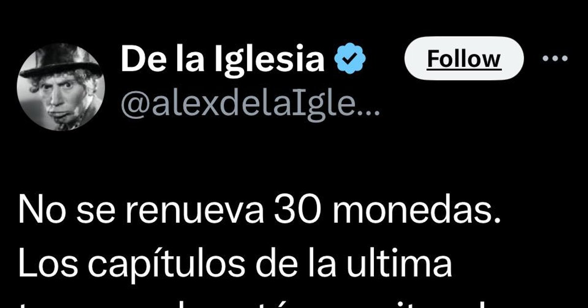 Alex de Iglesia acaba de publicar que não autorizou a terceira temporada de 30 m | Cinexcepción