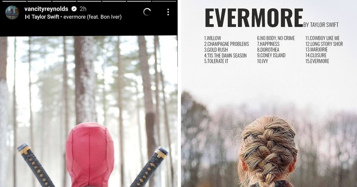 ライアン・レイノルズはインスタグラムのストーリーに『EVERMORE』のアルバム・ジャケットを引用した#Deadpoolの新しい画像を投稿したばかりだ。 | Cinexcepción