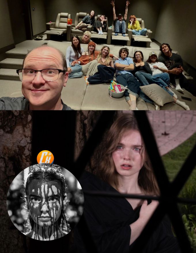 Mike Flanagan con el elenco de 